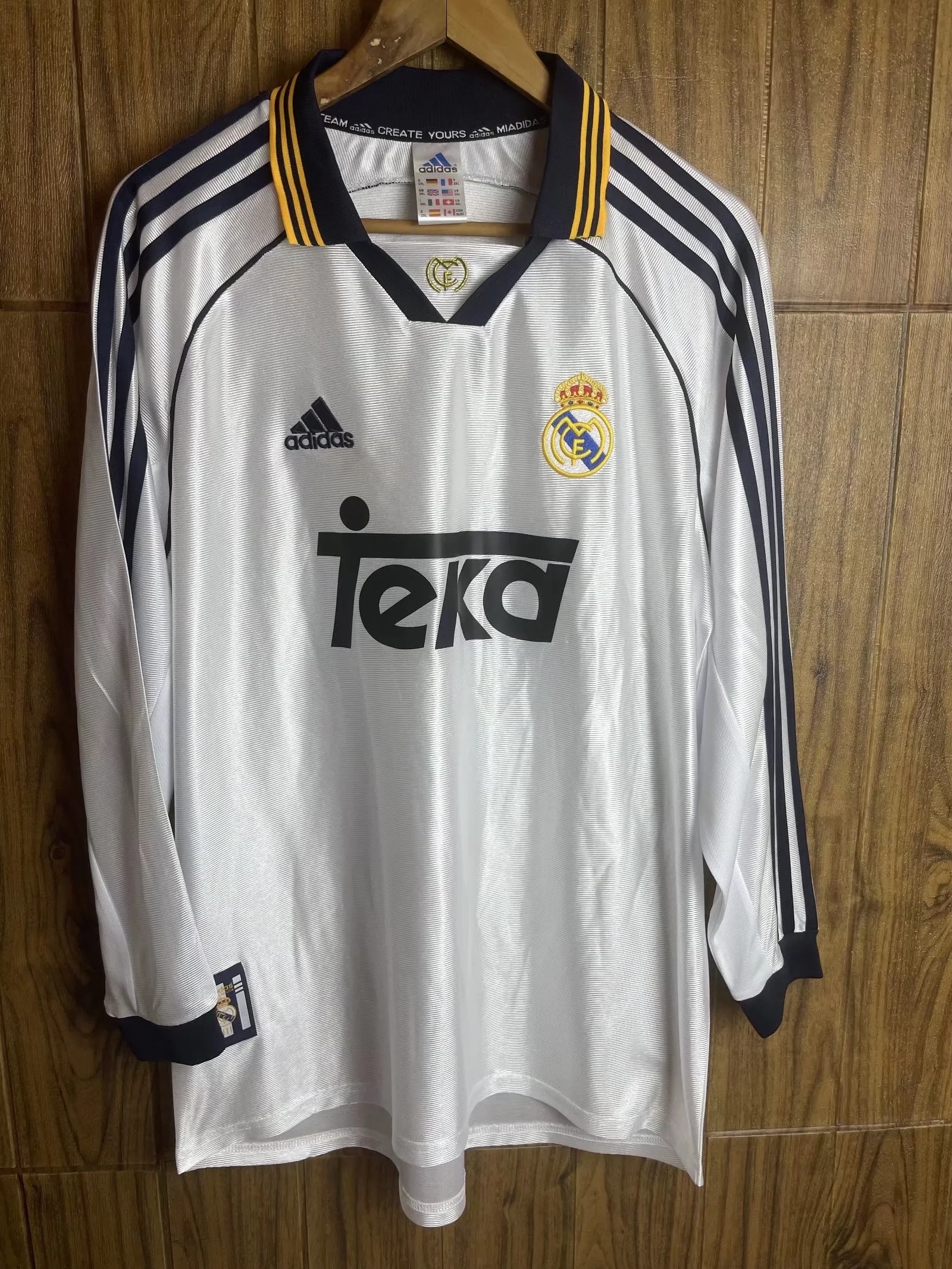 2000 Real Madrid Home Retro Long Sleeve Soccer Jerseys Yupoo