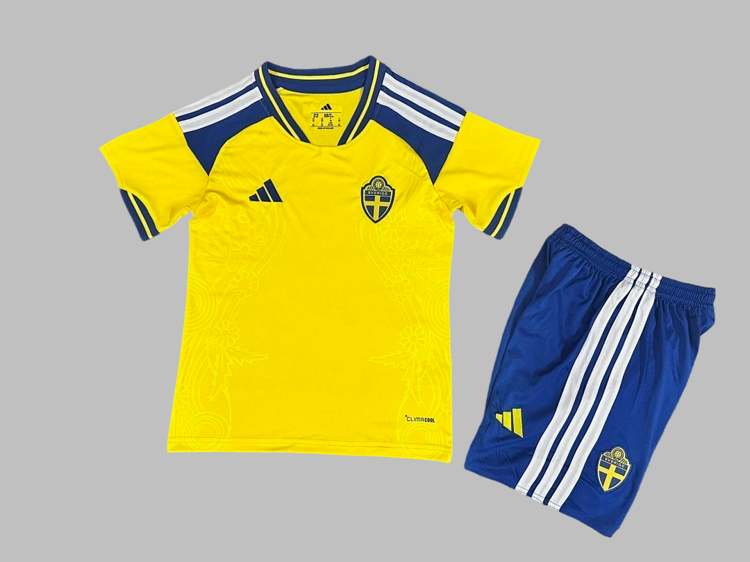 26-27 Sweden Home Kids Cheap Soccer Jerseys Yupoo