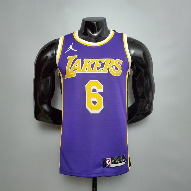 Lakers James #6 purple NBA jersey Size XS-XXL