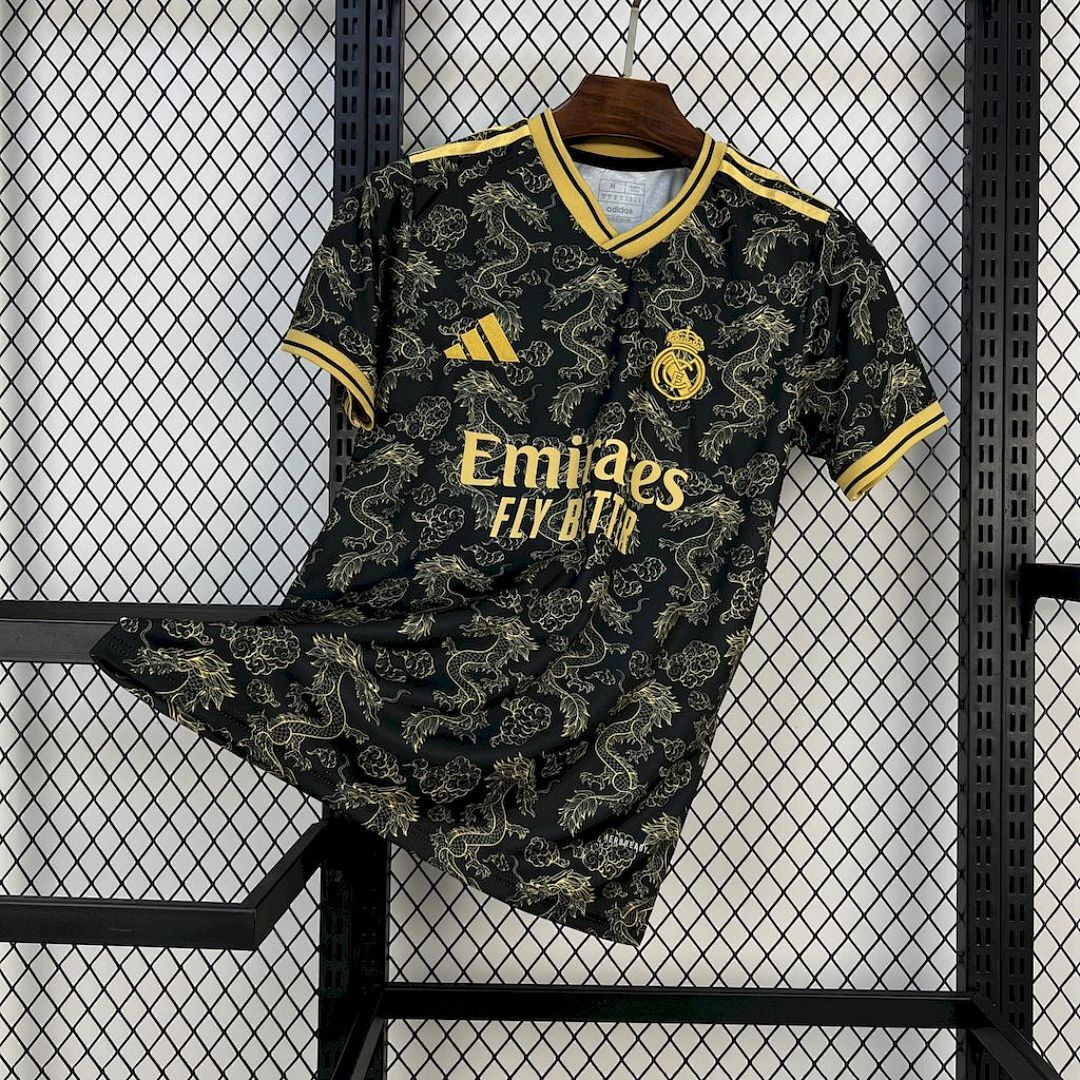 Real Madrid 2025/26 Black Golden Dragon Edition Jersey