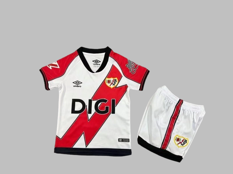 25-26 Rayo Vallecano Home Kids Cheap Soccer Jerseys Yupoo