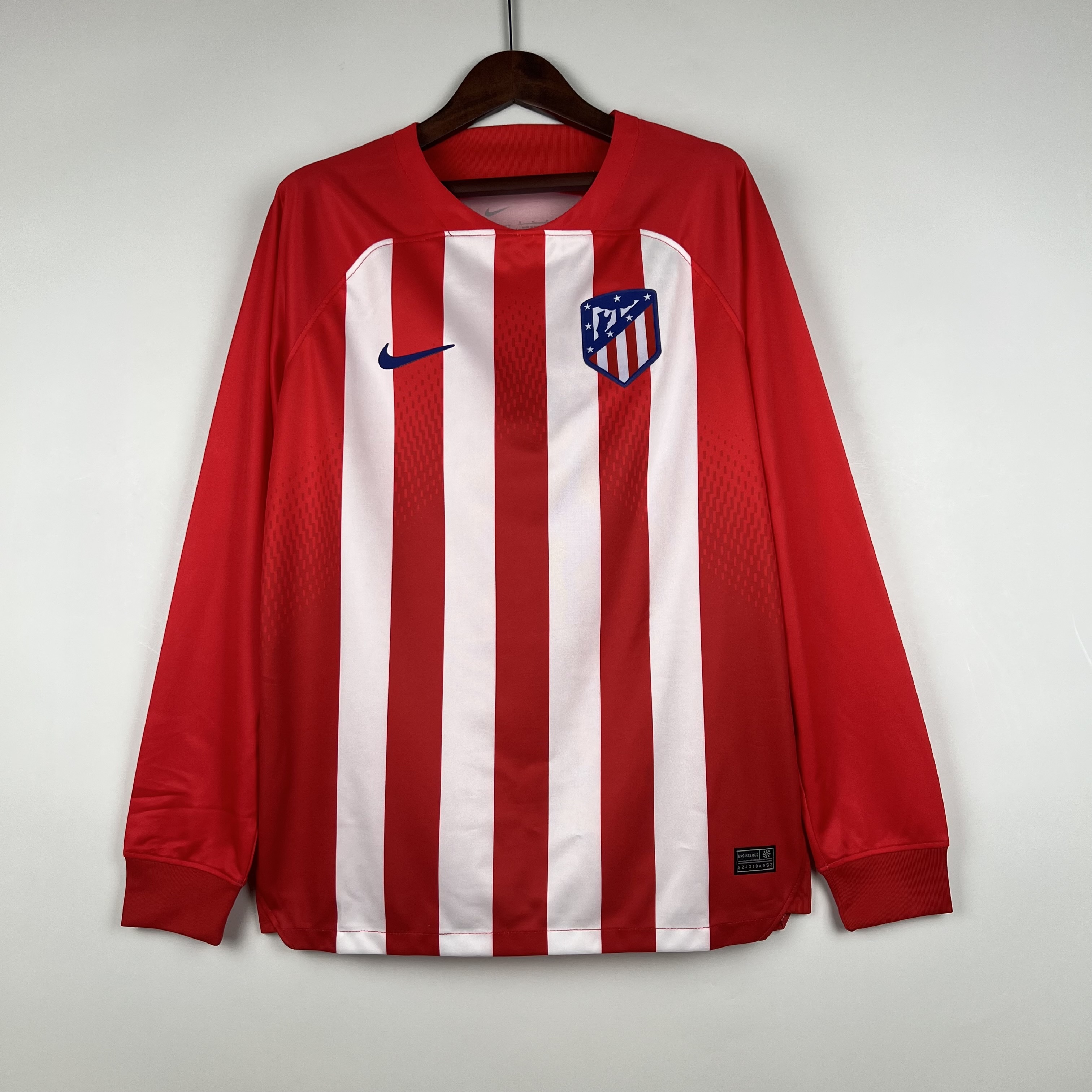 23-24 Atletico Madrid Home Long Sleeve Soccer Jerseys Yupoo