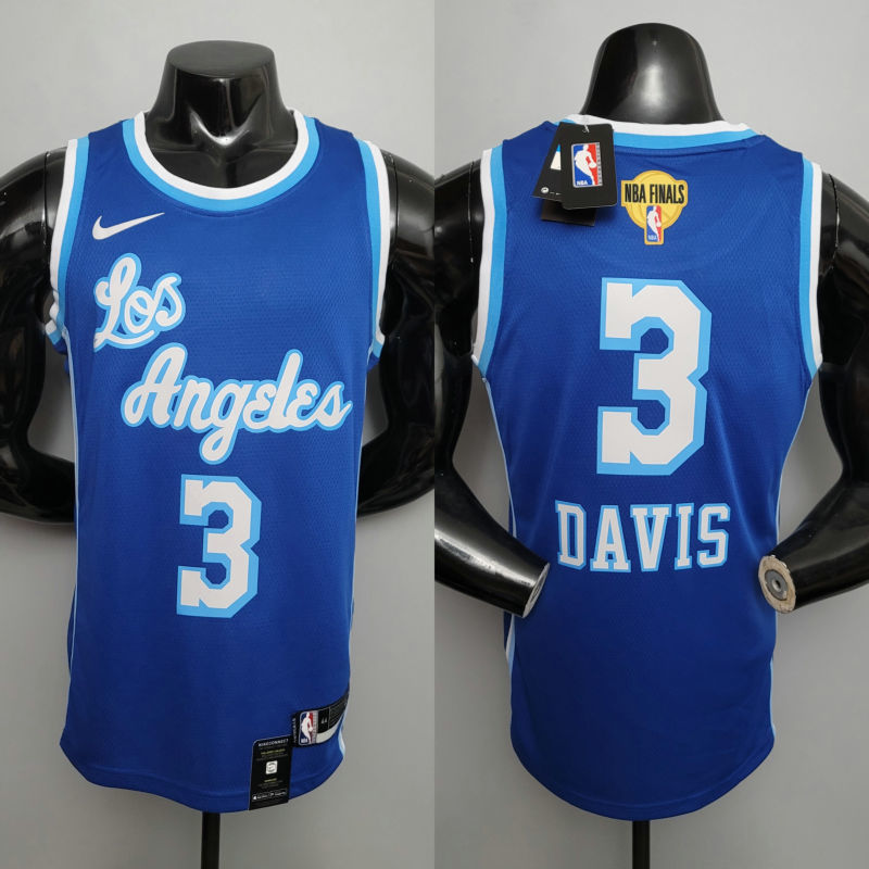Retro night DAVIS #3 Lakers blue  NBA jersey Size XS-XXL