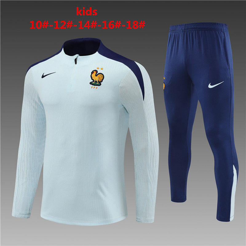 2024 France Kids Long Sleeve Training Suit Yupoo