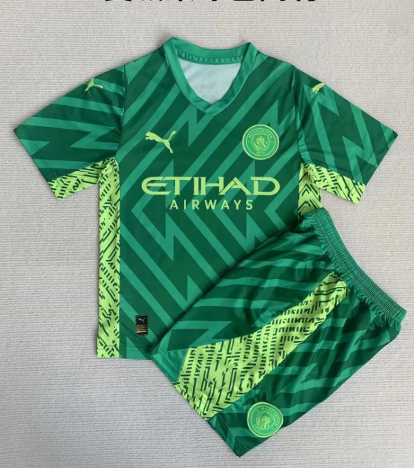 23-24 Manchester City Goalkeeper Kids Soccer Jerseys Yupoo