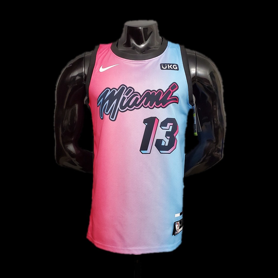 New Miami Heat ADEBAYO#13 City Edition Pink Blue Gradient Color S-XXL (support customization)