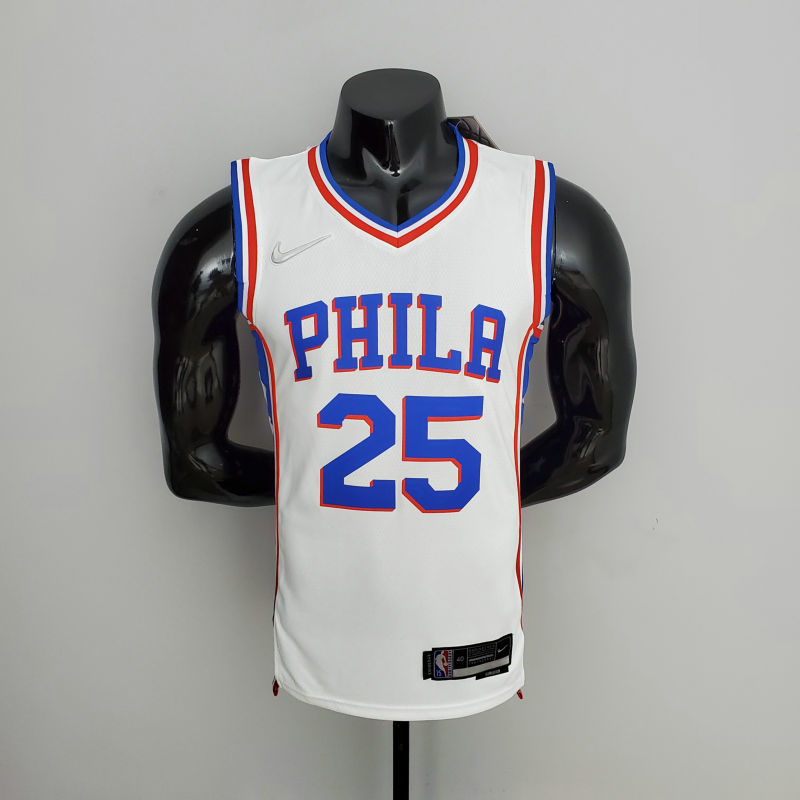 75th Anniversary Philadelphia 76ers SIMMONS#25 White NBA Jersey S-XXL