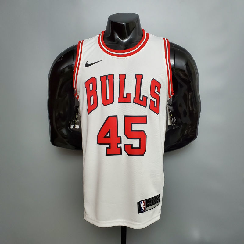 JDRDAN#45 Chicago Bulls white  NBA jersey Size S-XXL Nike connect recognition
