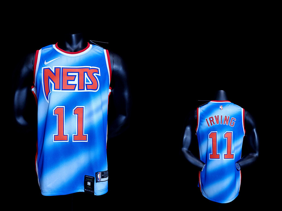 New Irving #11 Brooklyn Nets Gradient blue NBA jersey SizeXS-XXL Nike connect recognition