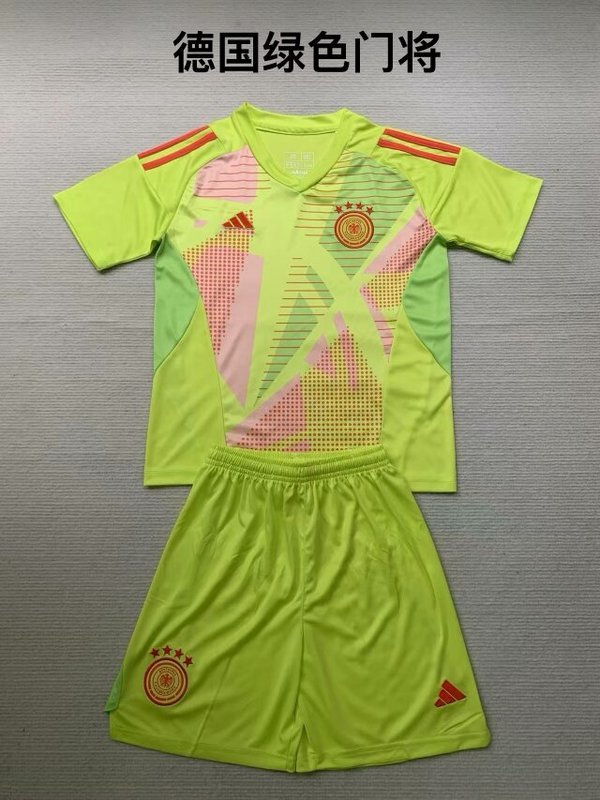 2024 Germany Goalkeeper Green Adults And Kids Soccer Jerseys Yupoo