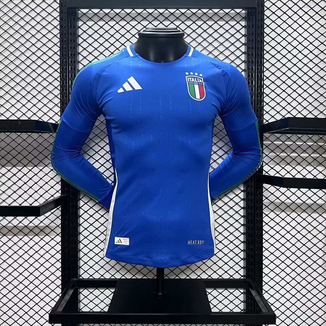 Italy 2024/25 Euro Home Long Sleeves Jersey – Player Version