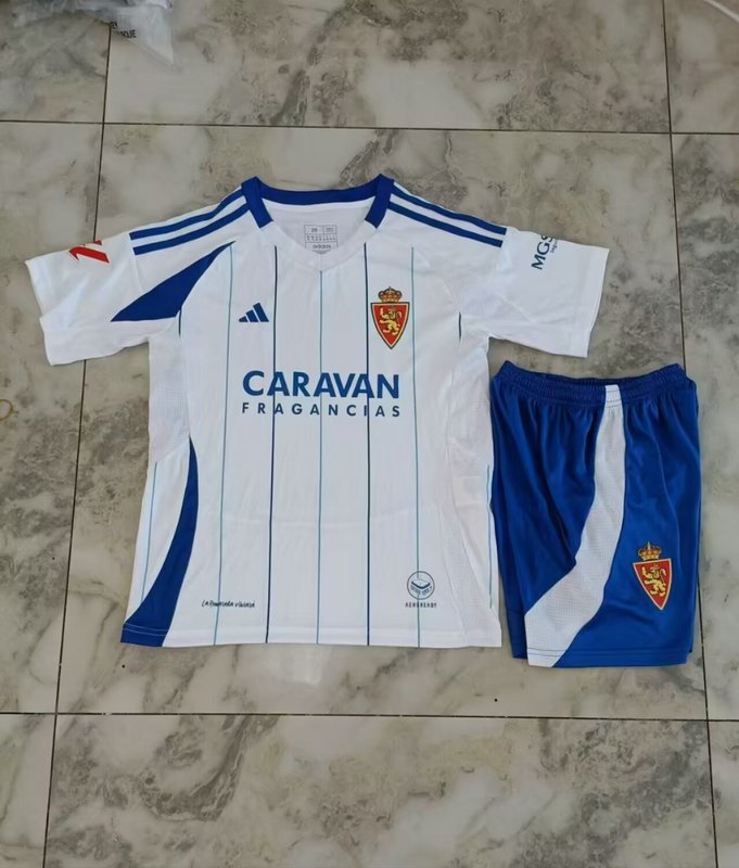 24-25 Real Zaragoza Home Kids Soccer Jerseys Yupoo