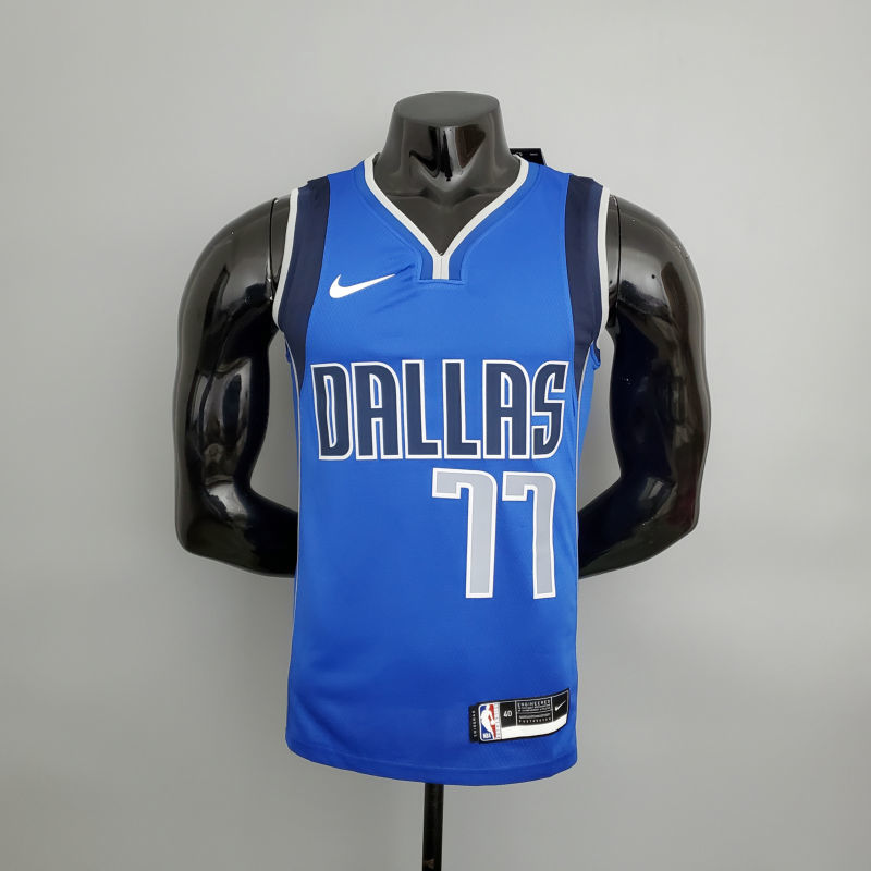 Lone Ranger Doncic#77 Blue NBA Jersey S-XXL