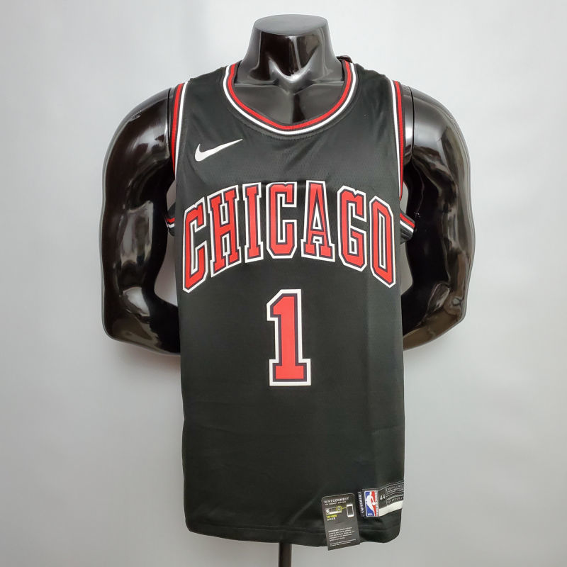 ROSE #1 Chicago Bulls black NBA jersey Size XS-XXL Nike connect recognition