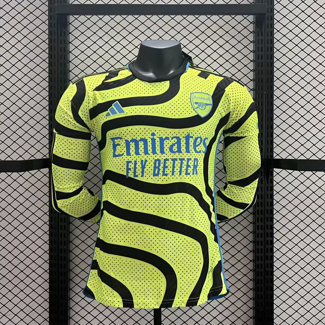 23-24 Arsenal Away Player Version Long Sleeve Soccer Jerseys