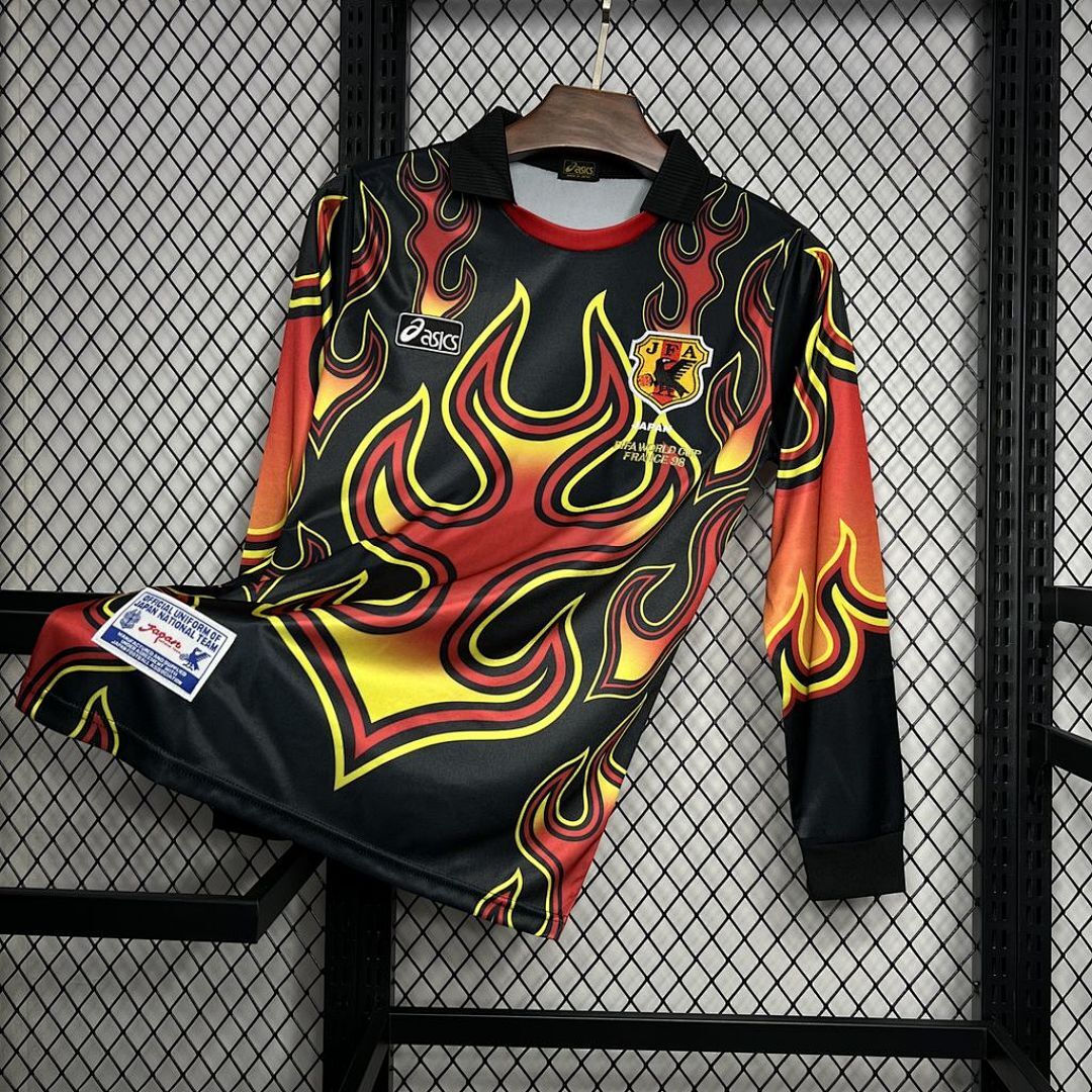 Japan 1998 Goalkeeper Red Flame Retro Jersey