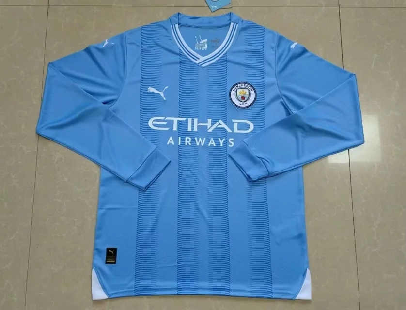 23-24 Manchester City Home Long Sleeve Soccer Jerseys Yupoo