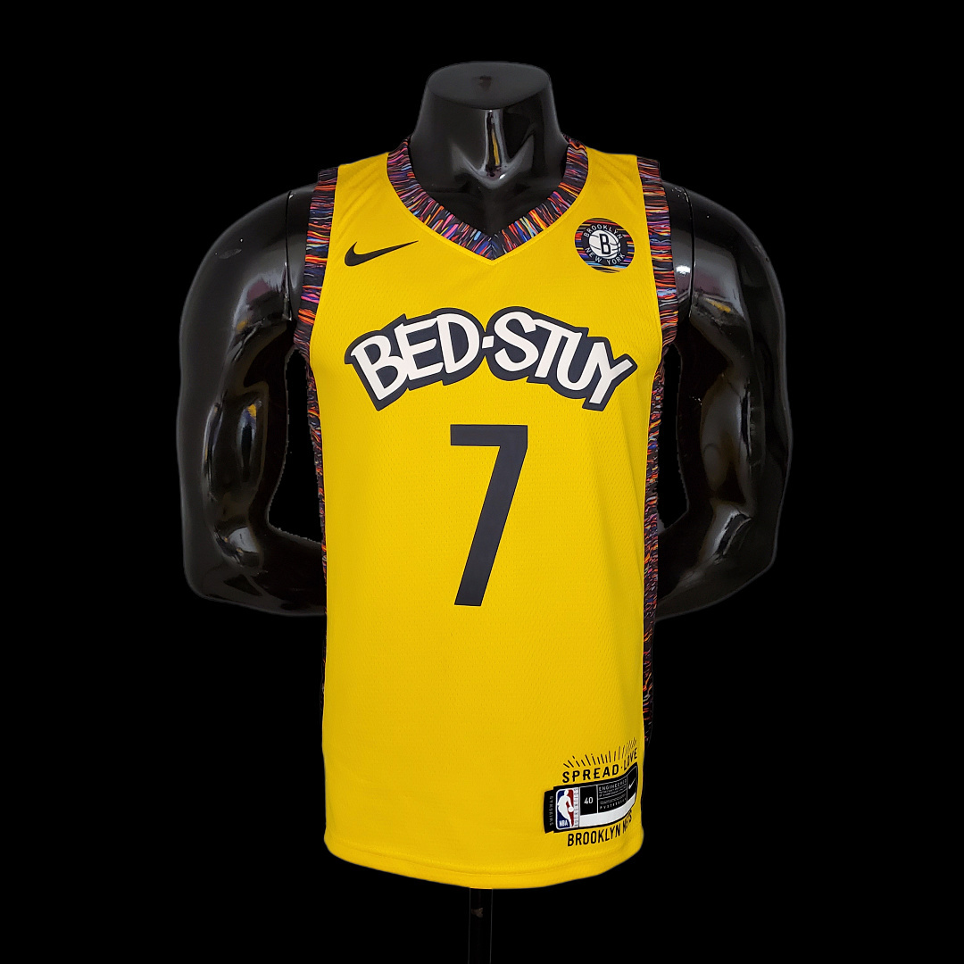 Durant #7 Brooklyn Nets Commemorative Edition Yellow NBA jersey Size:S-XXL