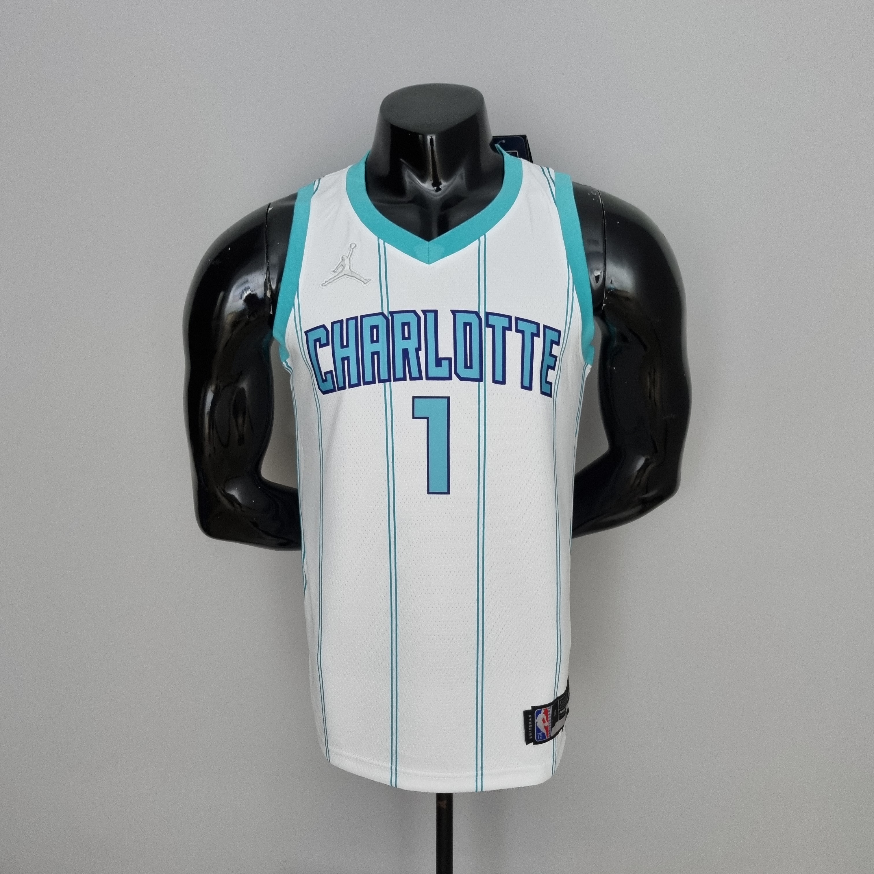 75th Anniversary BALL #1 Charlotte Hornets White NBA Jersey S-XXL