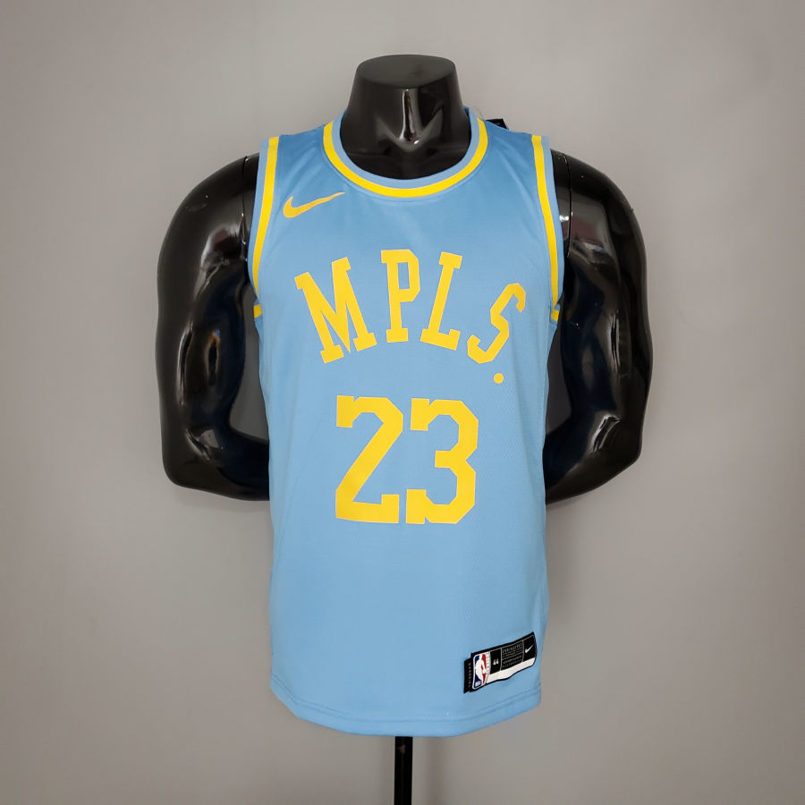 2021 James#23 Lakers Minneapolis Edition Blue NBA Jersey S-XXL