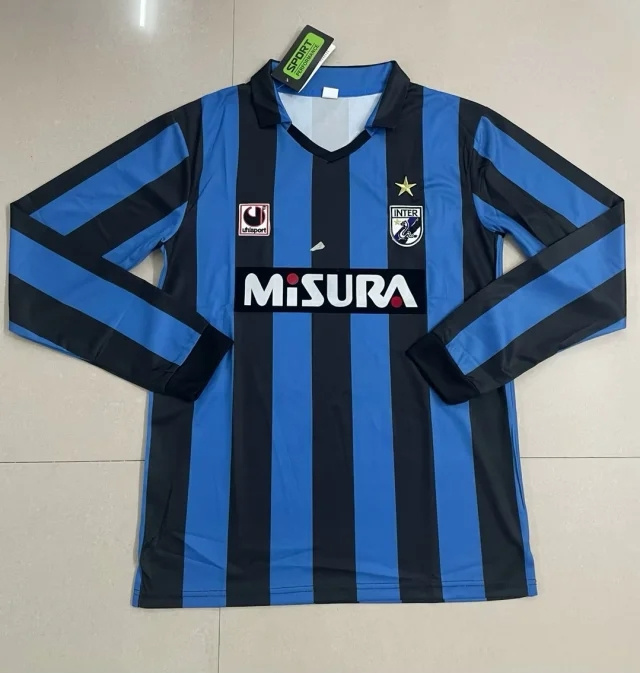 88-90 Inter Milan Home Retro Long Sleeves Soccer Jerseys Yupoo