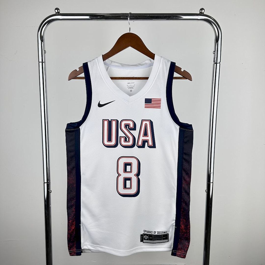 Olimpic USA 2024 LEONARD#8 Home Jersey
