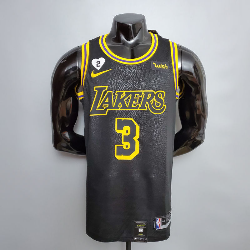 DAVIS #3 Lakers black NBA jersey Size XS-XXL