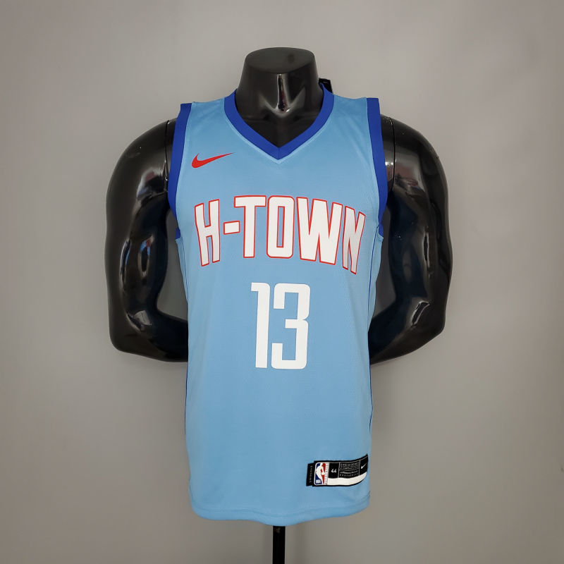 HARDEN#13 2021 Rockets City Edition Blue NBA Jersey S-XXL