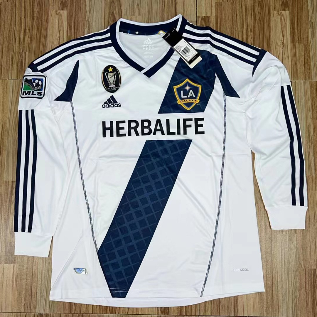 2012 LA Galaxy Home Retro Long Sleeve Soccer Jerseys Yupoo
