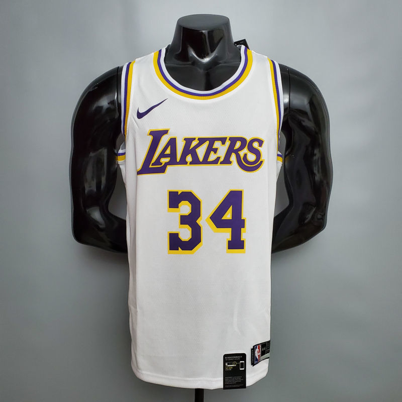 Neal #34 Lakers Round neck white NBA jersey Size XS-XXL