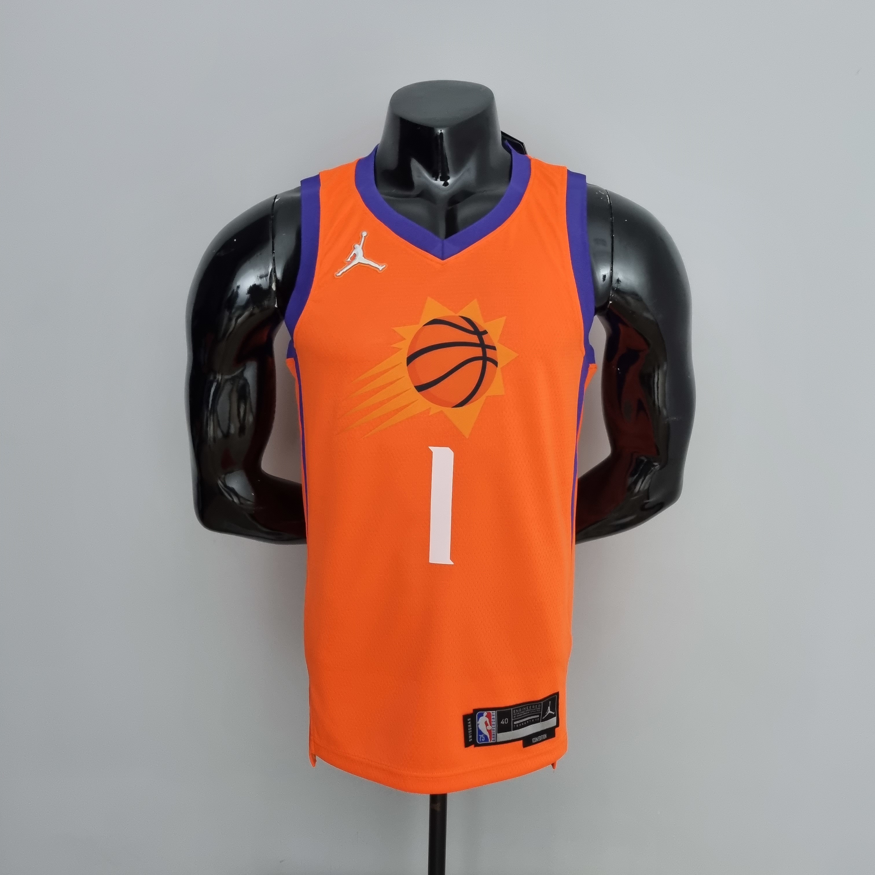 75th Anniversary BOOKER#1 Phoenix Suns Jordan Theme Orange NBA Jersey S-XXL