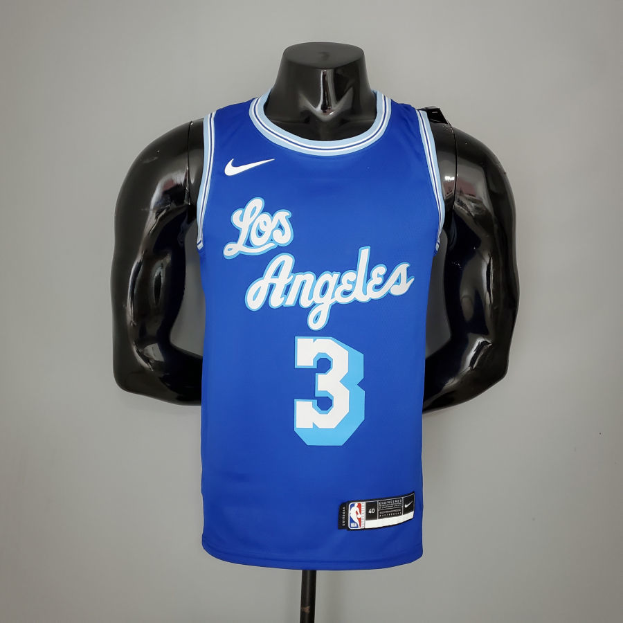 2021 DAVIS#3 Lakers Retro Blue NBA Jersey S-XXL