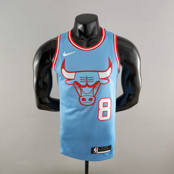 Chicago Bulls LAston VillaNE #8 Blue NBA Jersey S-XXL