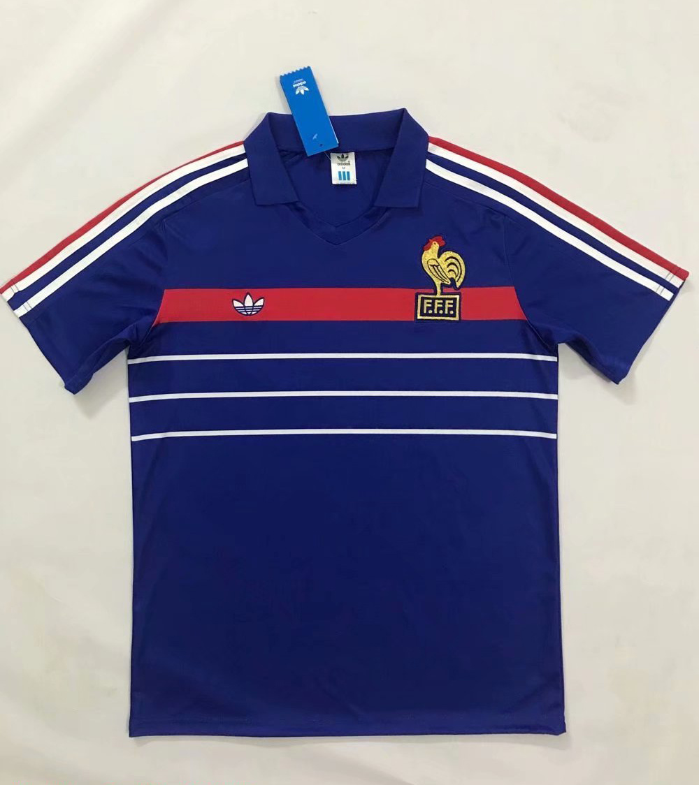 1984 France Home Retro Soccer Jerseys Yupoo