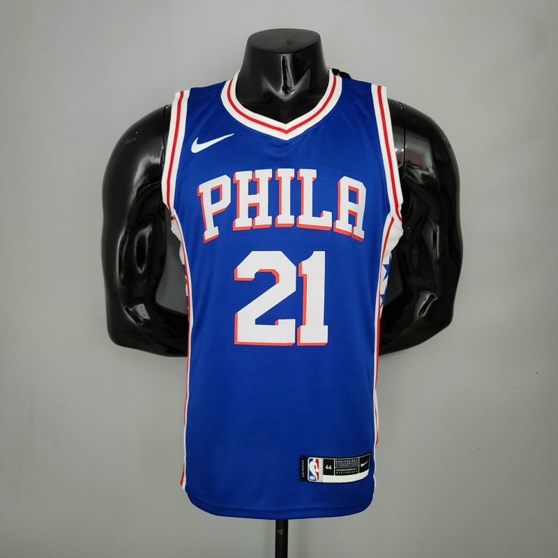 EMBIID#21 Detroit Pistons blue NBA jersey Size S-XXL