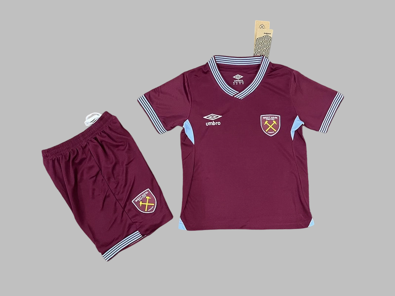 25-26 West Ham Home Kids Cheap Soccer Jerseys Yupoo