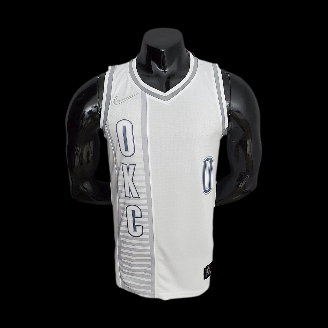 75th Anniversary 2202 Season Oklahoma City Thunder WESTBROOK#0 City Edition White NBA Jersey S-XXL
