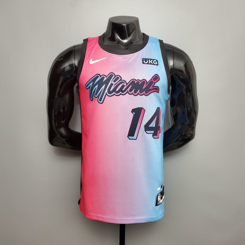 New Miami Heat HERRO#14 City Edition Pink Blue Gradient Color S-XXL (support customization)