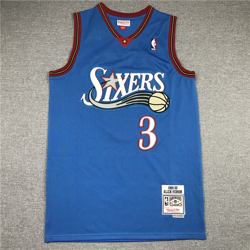 99-00 76ers #3 Blue Embroidery