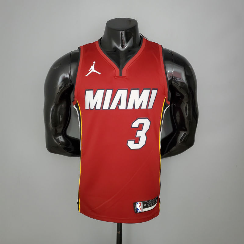 New Miami Heat Jordan WADE#3 Burgundy NBA Jersey S-XXL