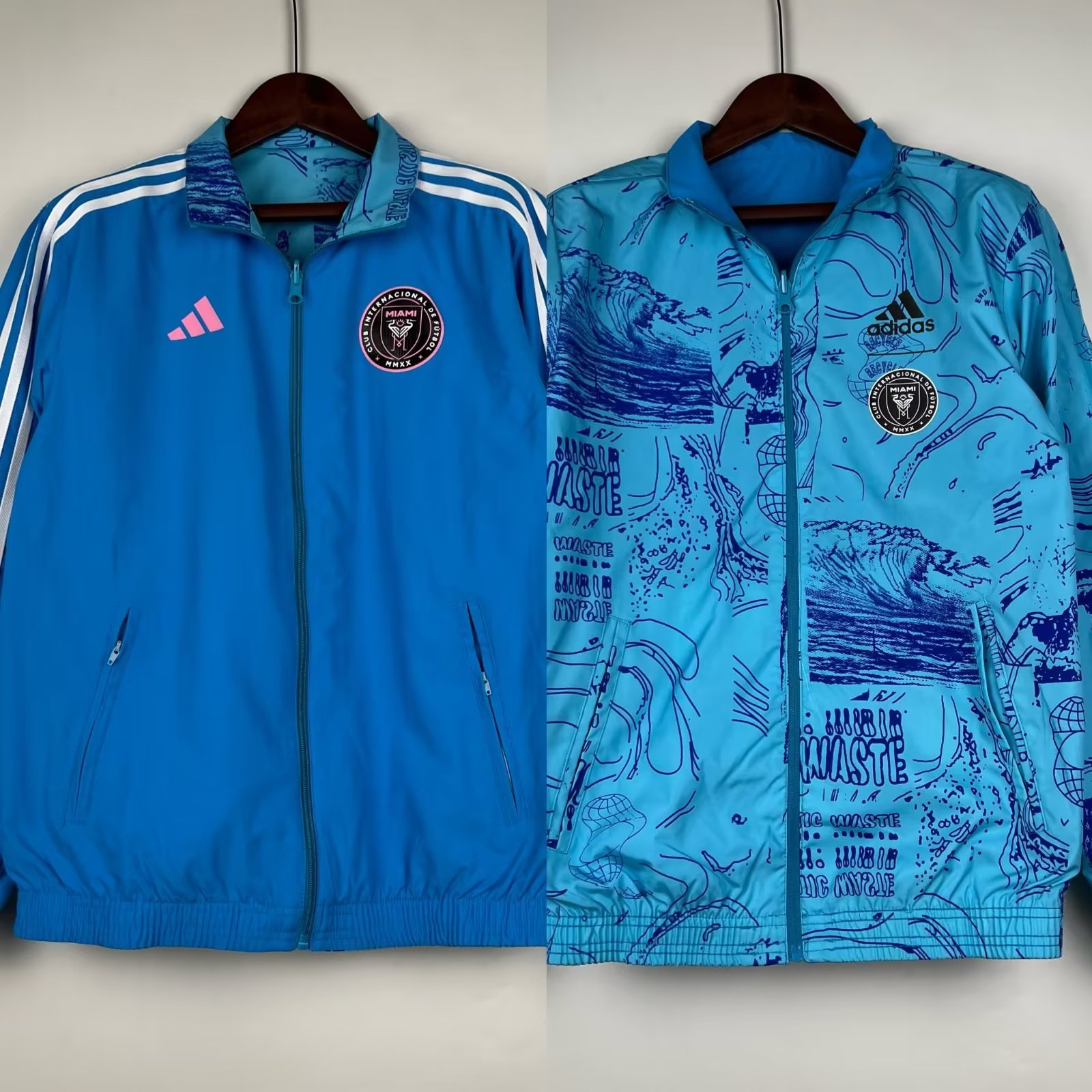 23-24 Miami Blue Both Windbreaker Soccer Jerseys Yupoo