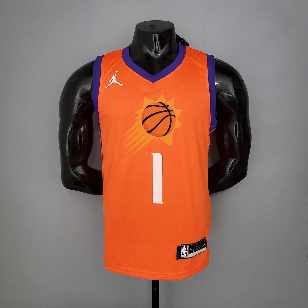 2021 BOOKER#1 Suns Jordan Theme Orange NBA Jersey S-XXL