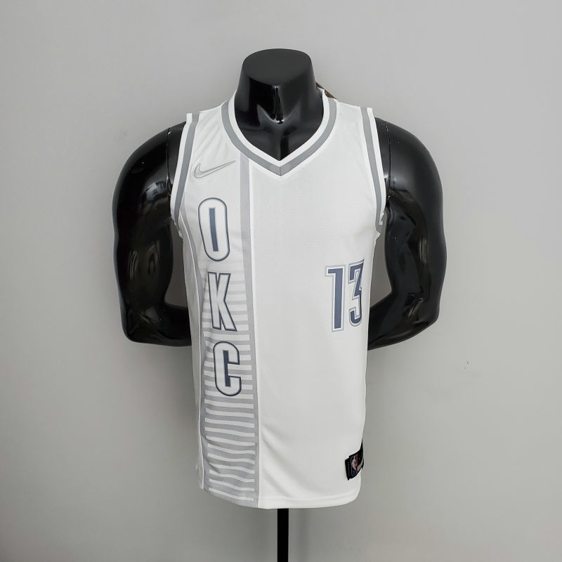 75th Anniversary 2202 Season Oklahoma City Thunder GEORGE#13 City Edition White NBA Jersey S-XXL