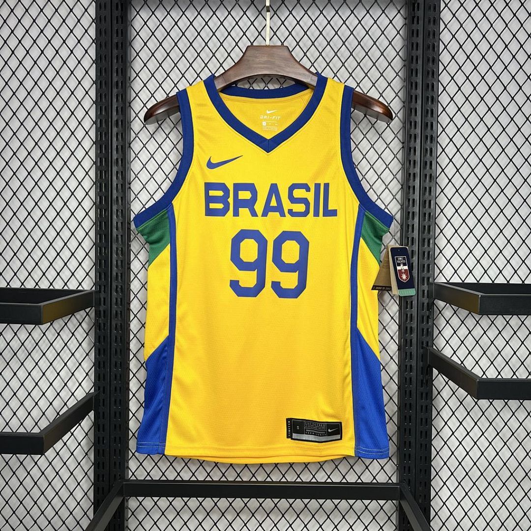 Brazil 2024/25 L. DIas#99 Home Basketball Jersey