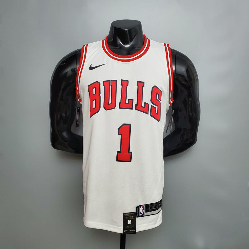 ROSE #1 Chicago Bulls white  NBA jersey Size XS-XXL Nike connect recognition