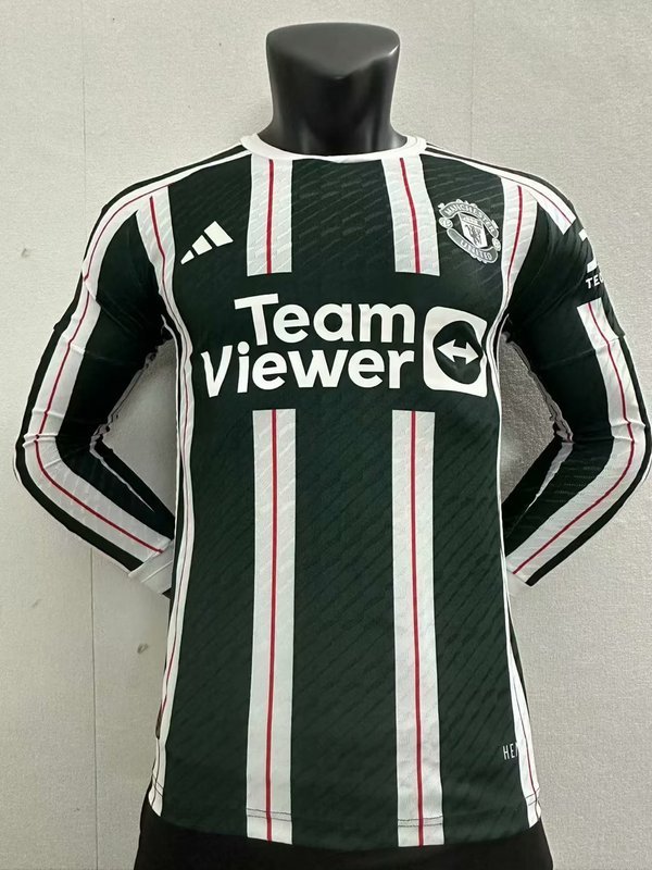 23-24 M-anchester U-nited Away Player Version Long Sleeve Soccer Jerseys Yupoo