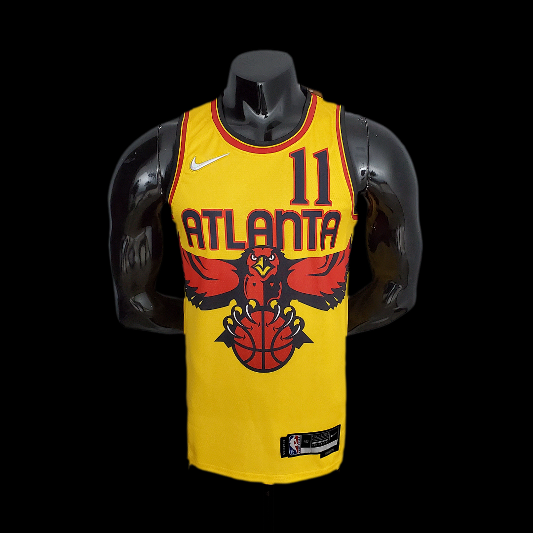 75th Anniversary 2202 Season Atlanta Hawks City Edition Yellow NBA Jersey S-XXL