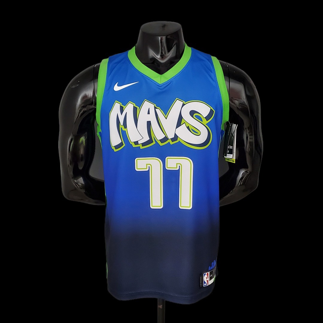 DONCIC#77 Dallas Mavericks blue idol NBA jersey Size:S-XXL