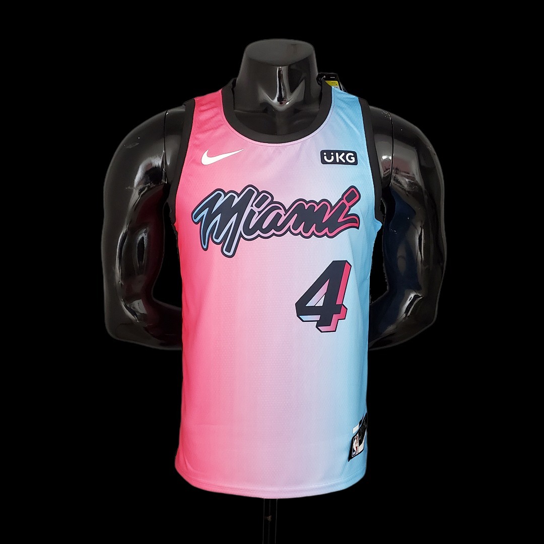 New Miami Heat OLADIPO#4 City Edition Pink Blue Gradient Color S-XXL (support customization)