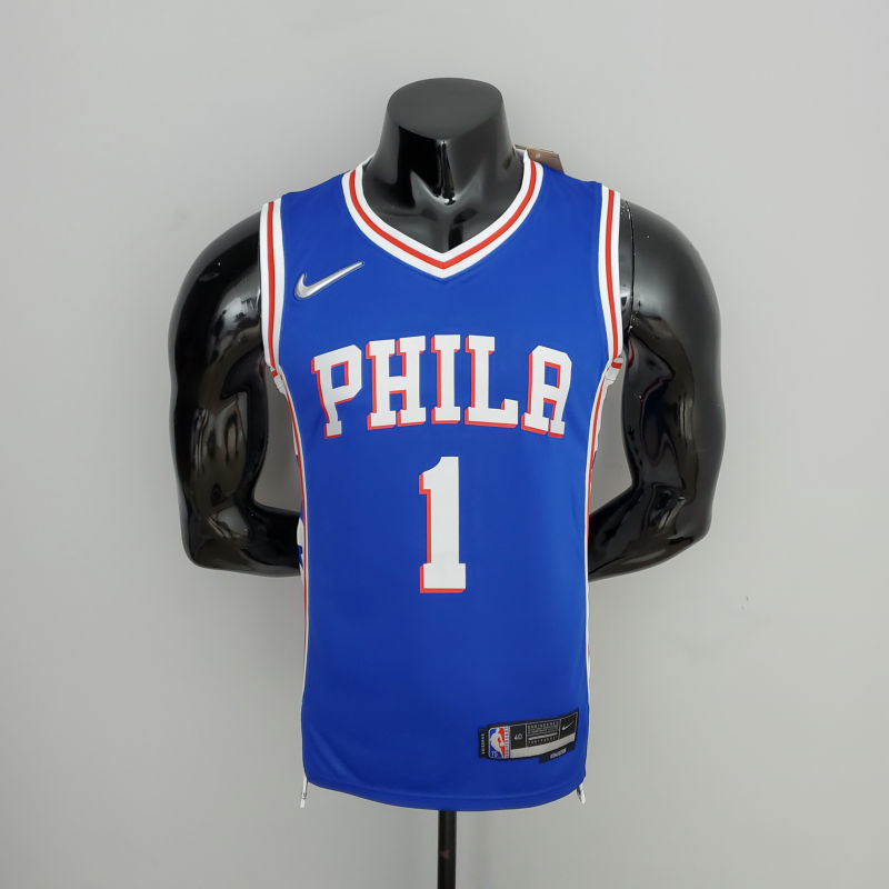 75th Anniversary Philadelphia 76ers HARDEN#1 Blue NBA Jersey S-XXL